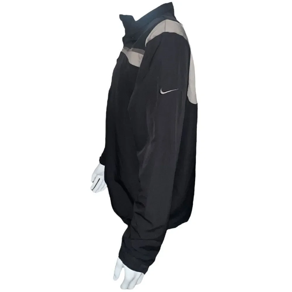 Nike Golf Men's Black 1/4 Zip Windbreaker Zippered Pockets Large EUC